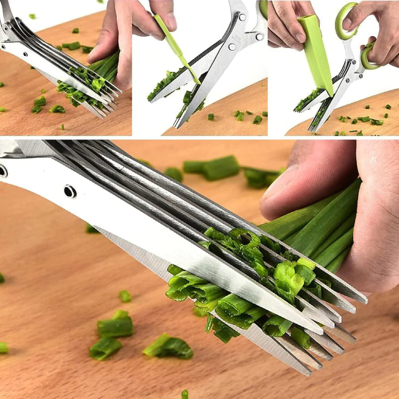 Plastic 5 Blade Vegetable Scissor, For Kitchen, Size: 21.5x8.8cm