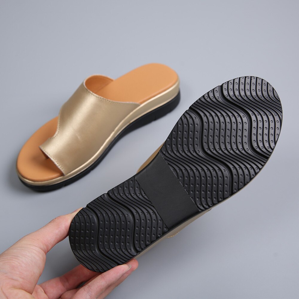 Leather Sandals Female Flip Flops – KawayMigi